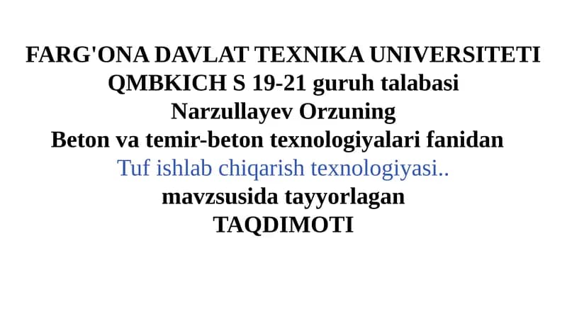 Gʻisht ishlab chiqarish texnologiyalari