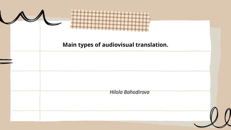 Main types of audiovisual translation