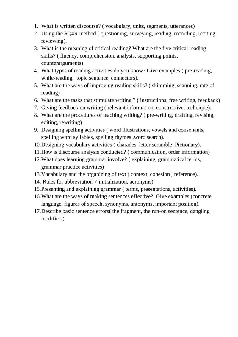 Critical Reading Skills