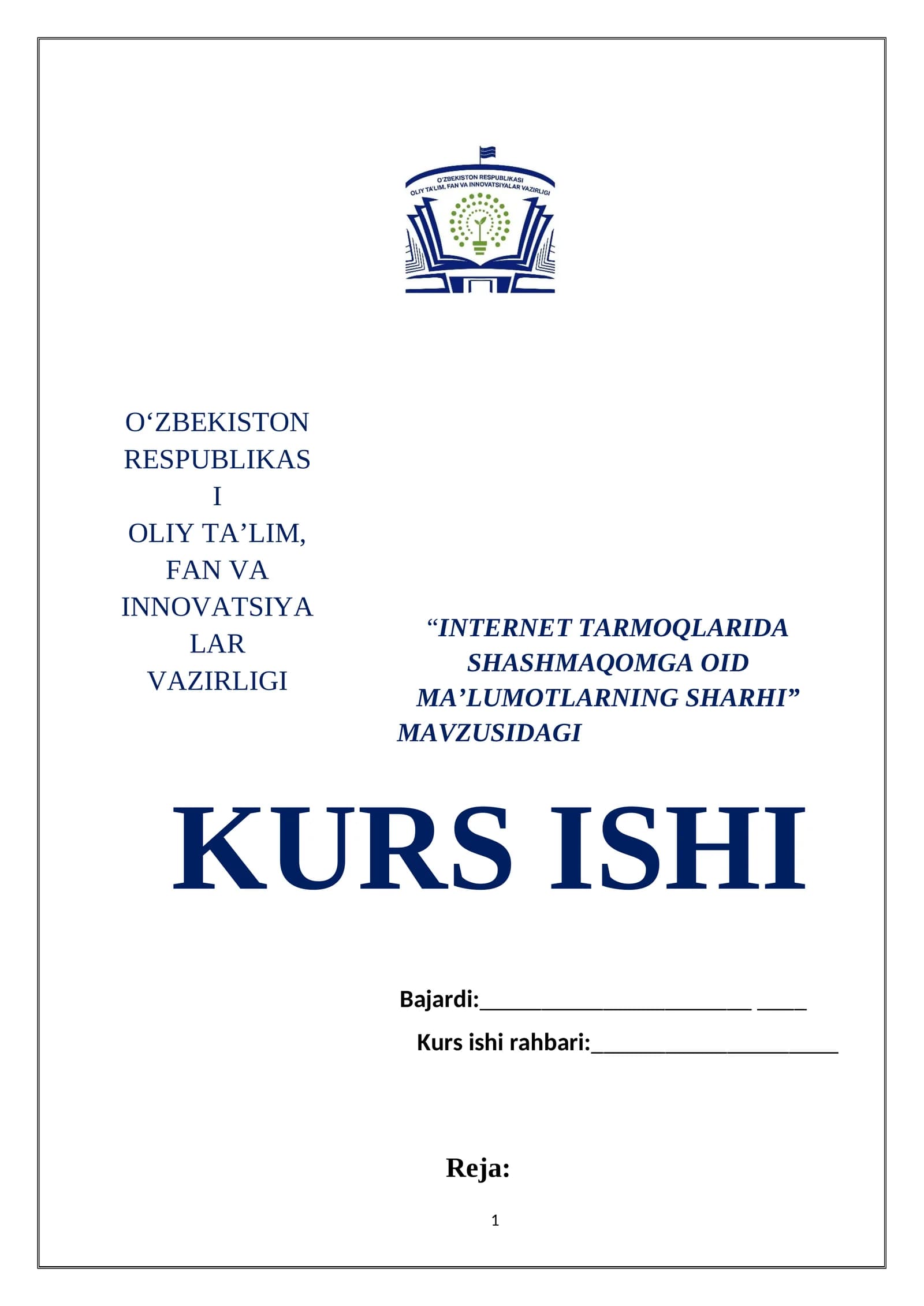 INTERNET TARMOQLARIDA SHASHMAQOMGA OID MA’LUMOTLARNING SHARHI