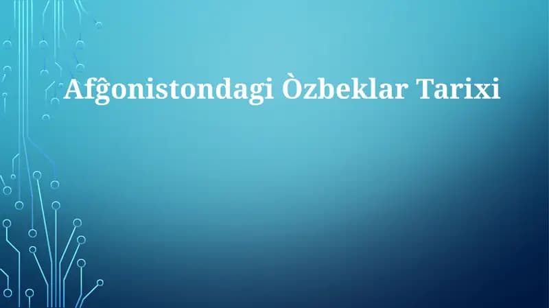 AfĝonistondagiÒzbeklarTarixi