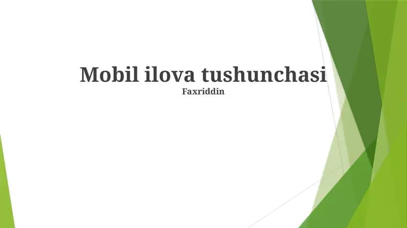 Mobil ilova tushunchasi