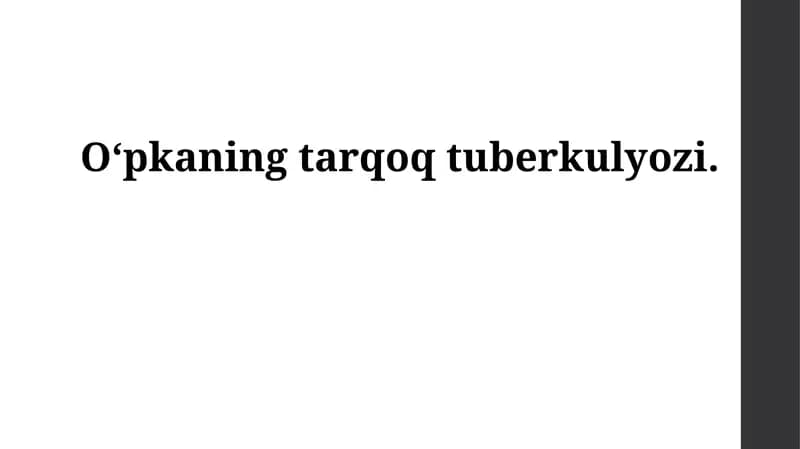 O‘pkaning tarqoq tuberkulyozi