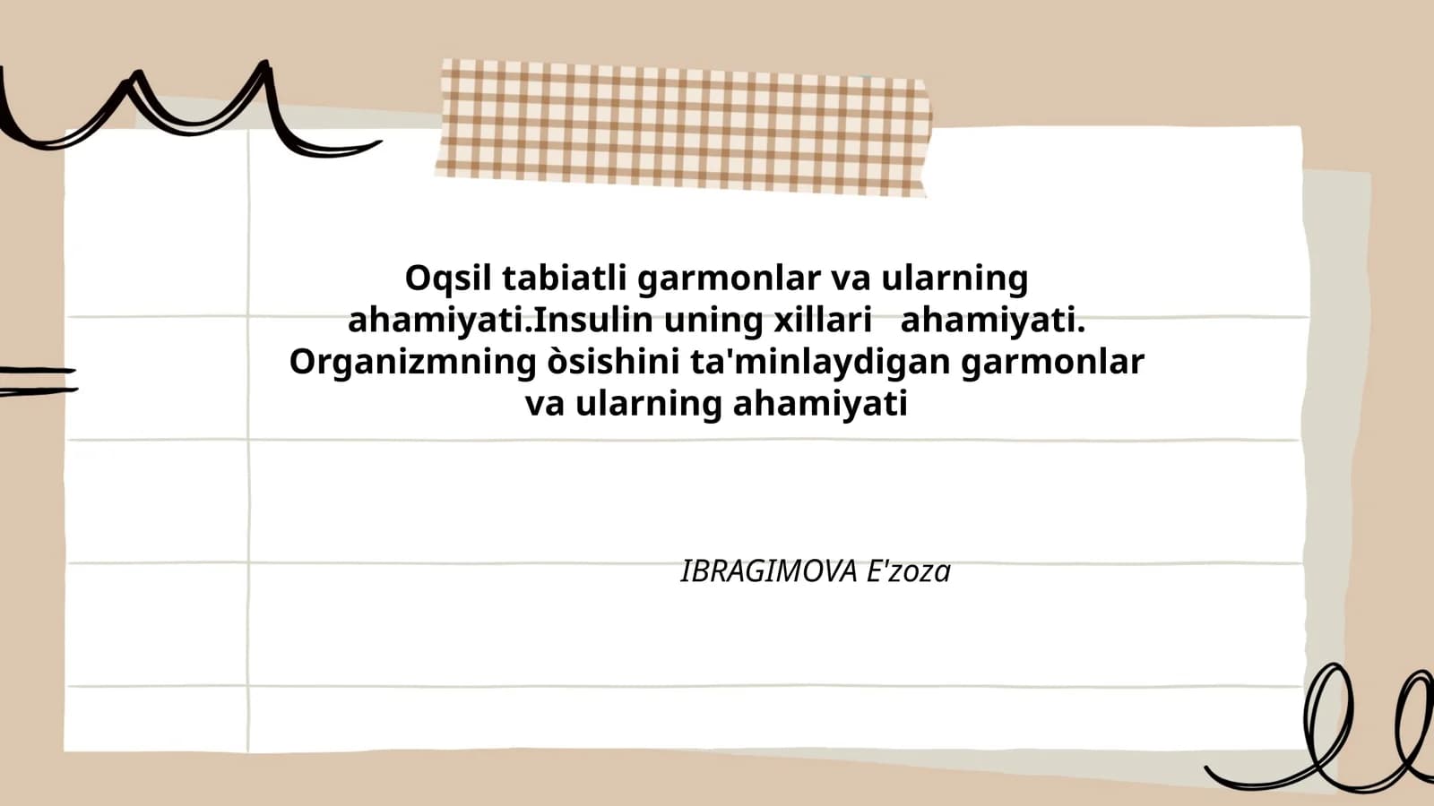 Oqsil tabiatli garmonlar va ularning ahamiyati