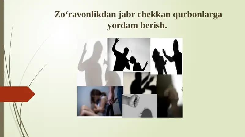 Zo‘ravonlikdan jabr chekkan qurbonlarga yordam berish