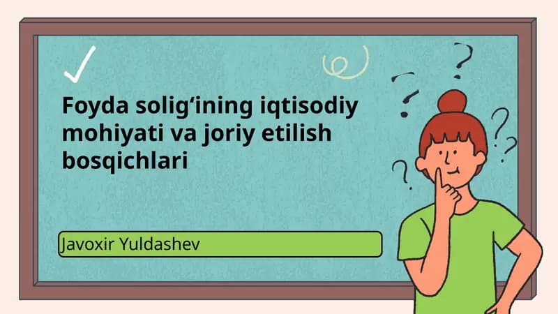 Foyda soligʻining iqtisodiy mohiyati va joriy etilish bosqichlari