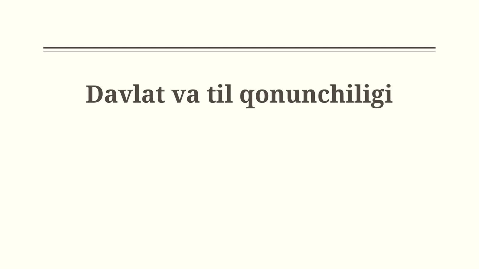 Davlat va til qonunchiligi