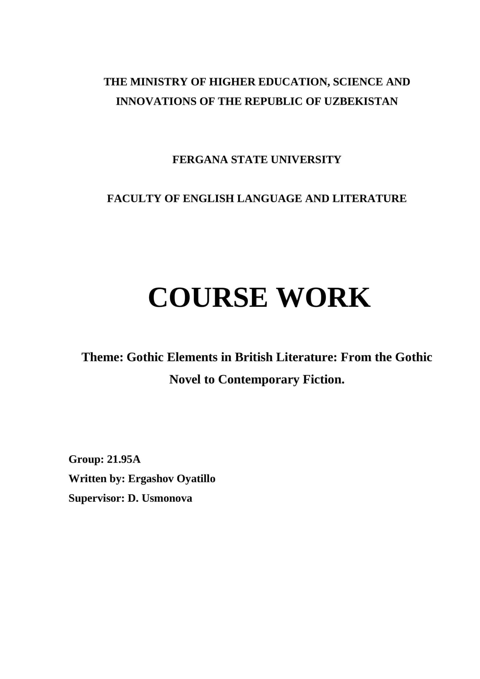COURSE WORK