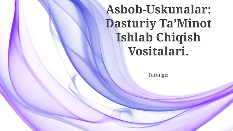 Asbob-Uskunalar: Dasturiy Ta'Minot Ishlab Chiqish Vositalari