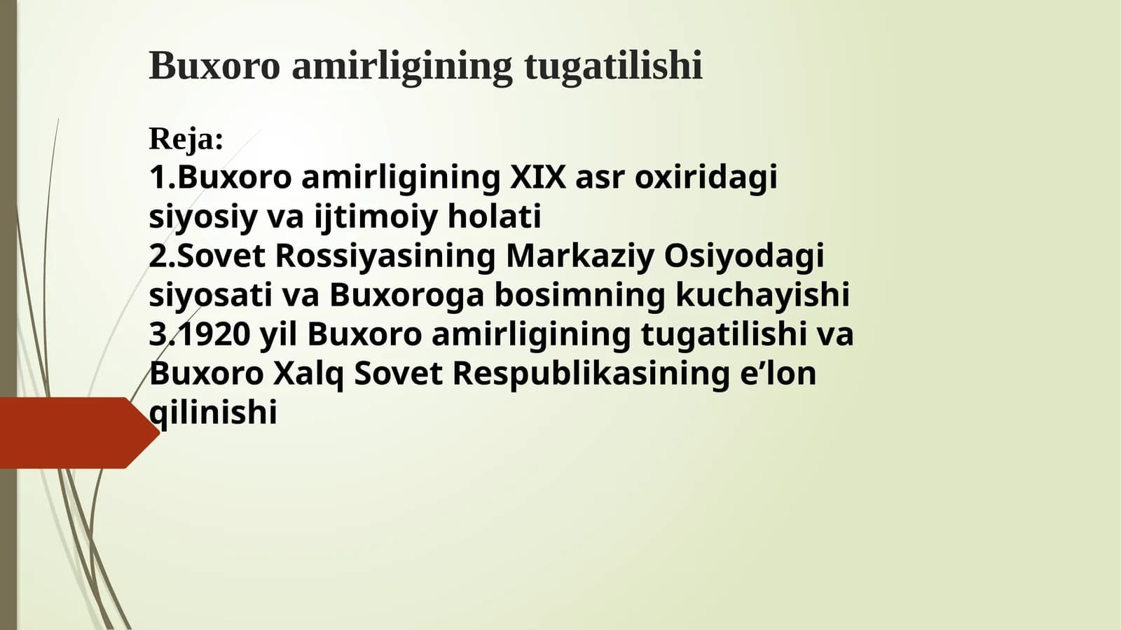 Buxoro amirligining tugatilishi