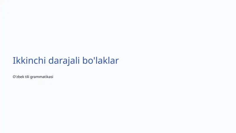Ikkinchi darajali bo'laklar