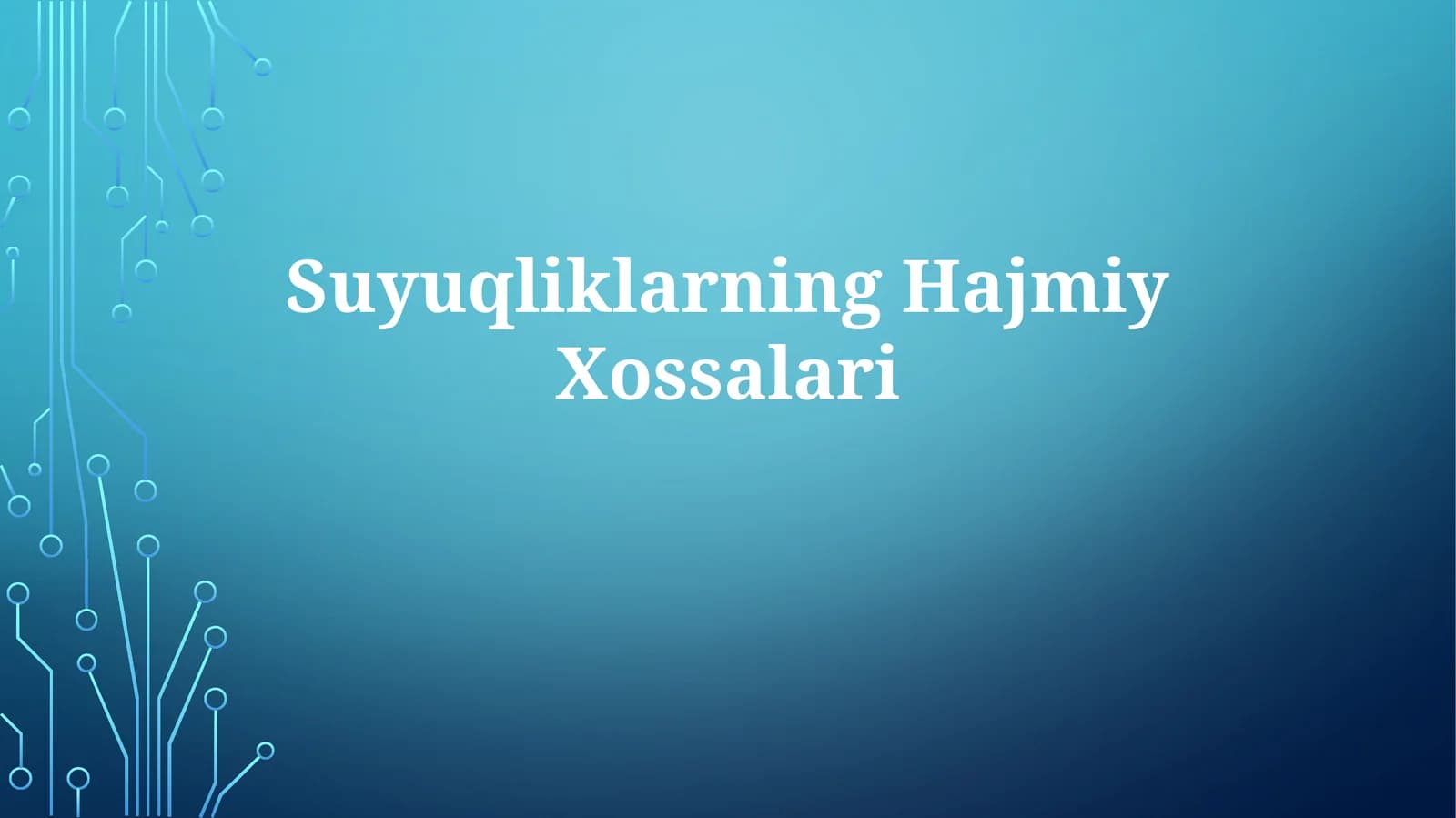 Suyuqliklarning Hajmiy Xossalari