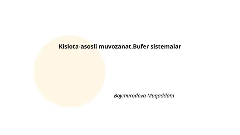 Kislota-asosli muvozanat