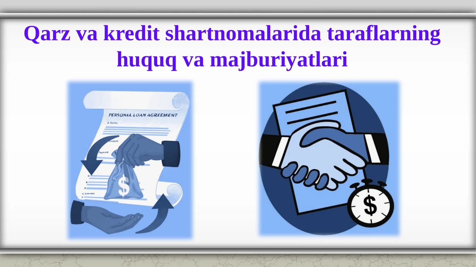 Qarz va kredit shartnomalarida taraflarning huquq va majburiyatlari