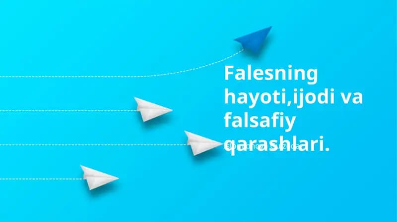 Falesning hayoti,ijodi va falsafiy qarashlari.