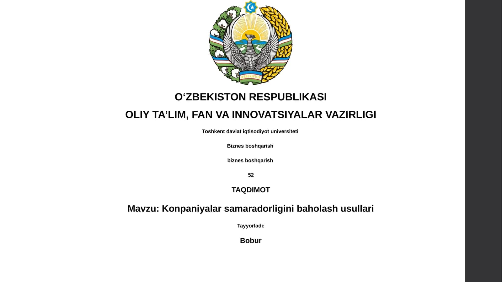 Konpaniyalar samaradorligini baholash usullari