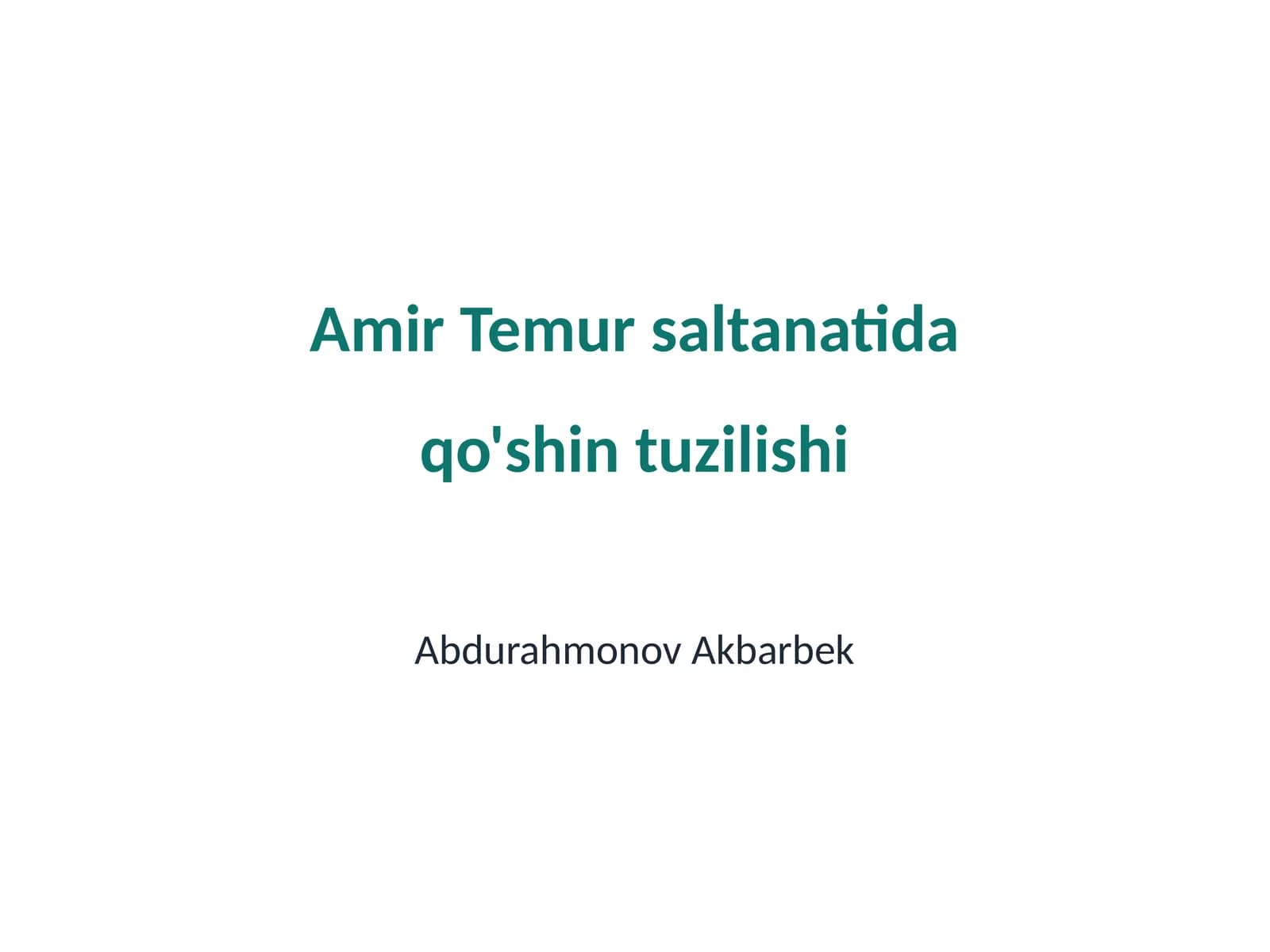 Amir Temur saltanatida qo'shin tuzilishi
