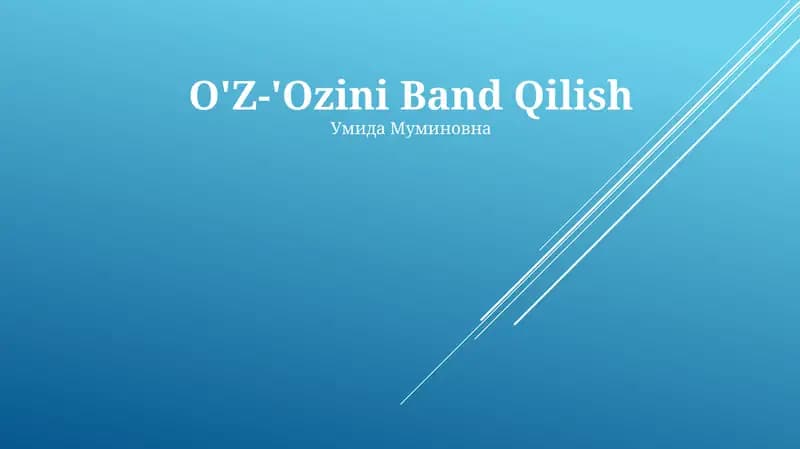O'Z-'Ozini Band Qilish