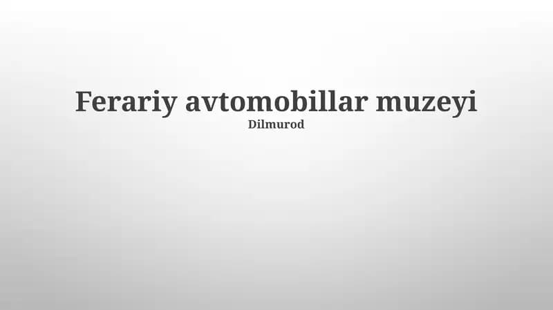 Ferariy avtomobillar muzeyi
