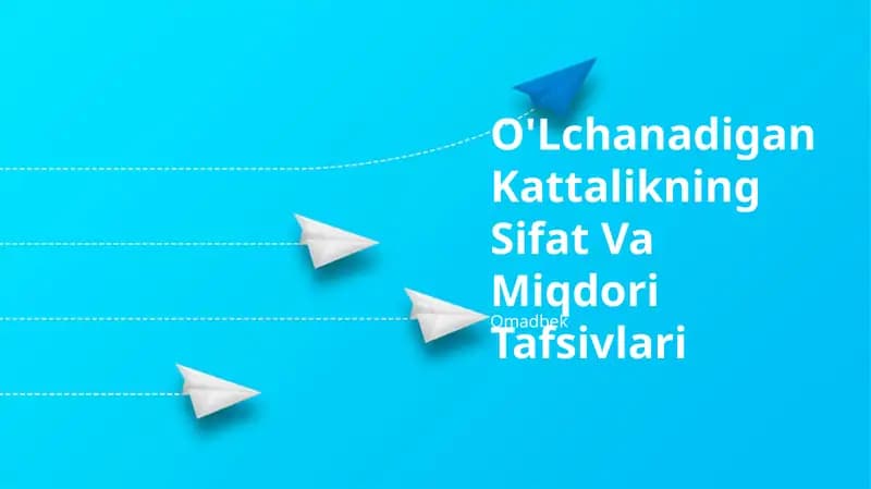 O'Lchanadigan Kattalikning Sifat Va Miqdori Tafsivlari