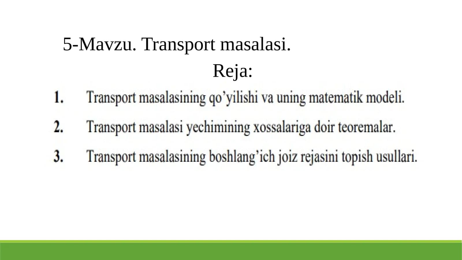Transport masalasi