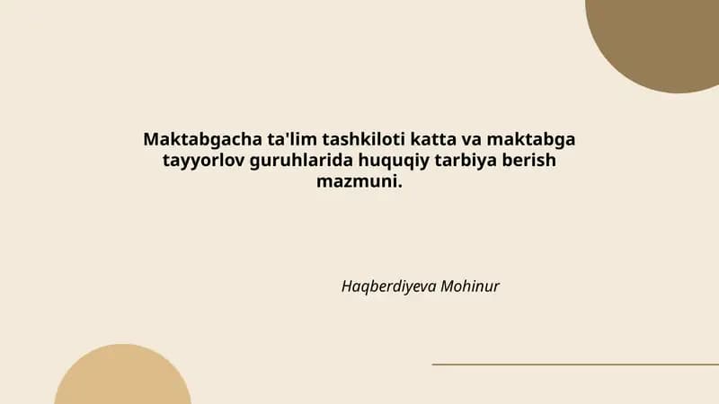 Huquqiy tarbiya