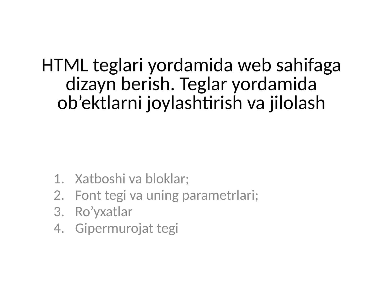 HTML teglari
