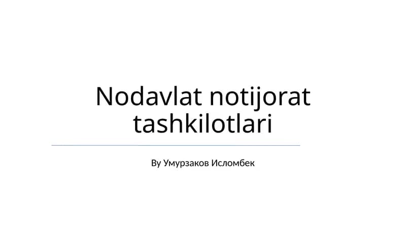 NGO Moliyalashtirish Mexanizmlari
