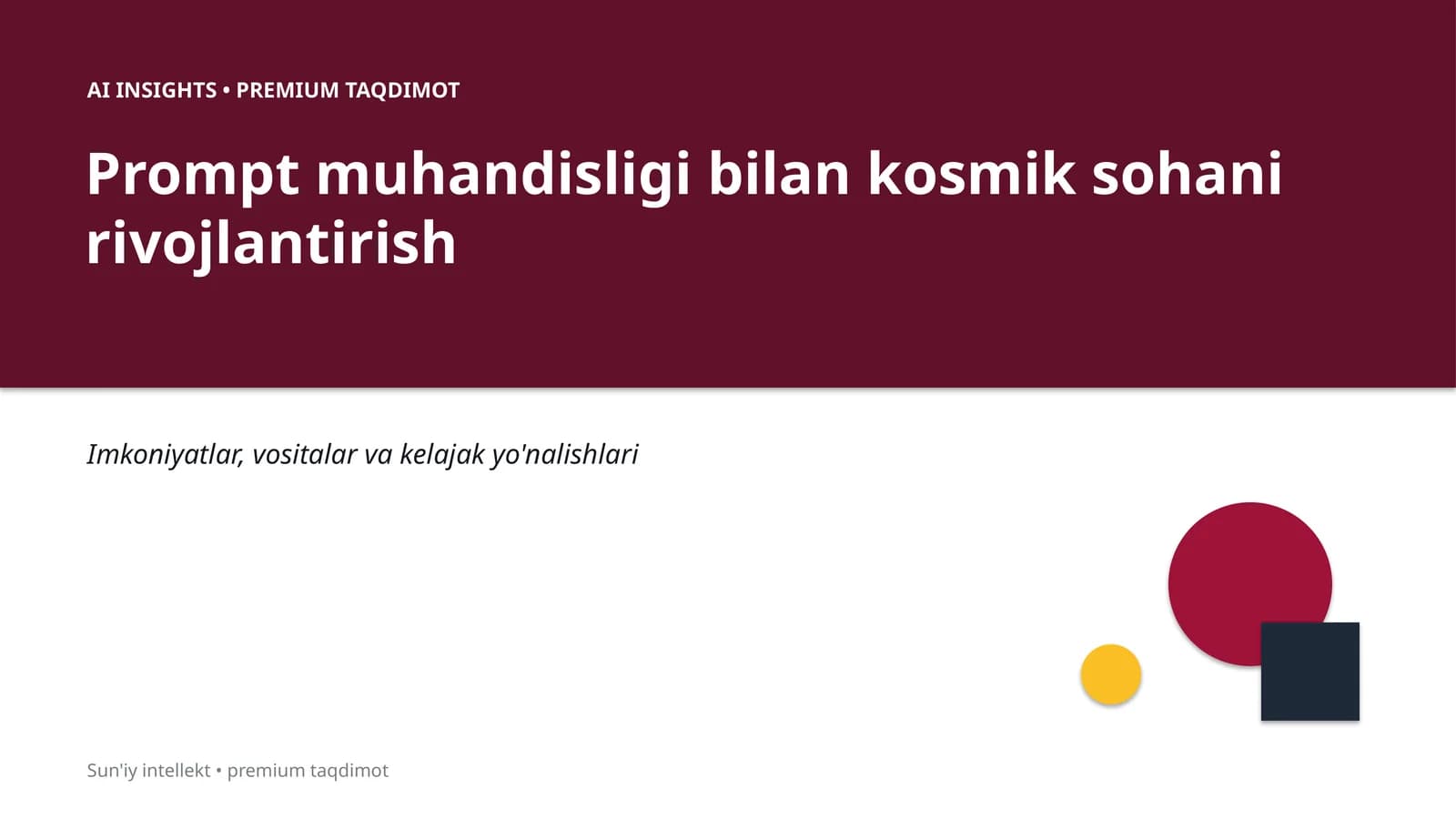 AI INSIGHTS • PREMIUM TAQDIMOT