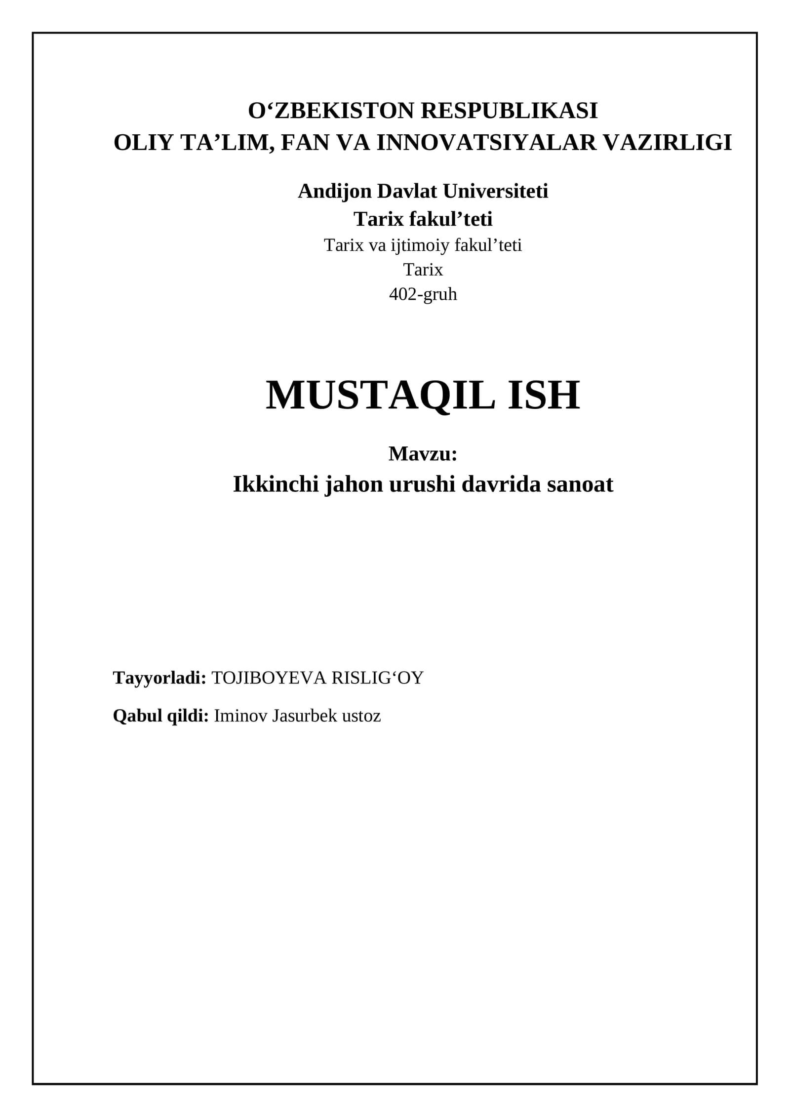 Ikkinchi jahon urushi davrida sanoat