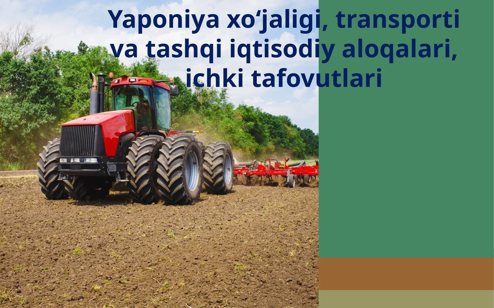 Yaponiya xo‘jaligi, transporti va tashqi iqtisodiy aloqalari,ichki tafovutlari