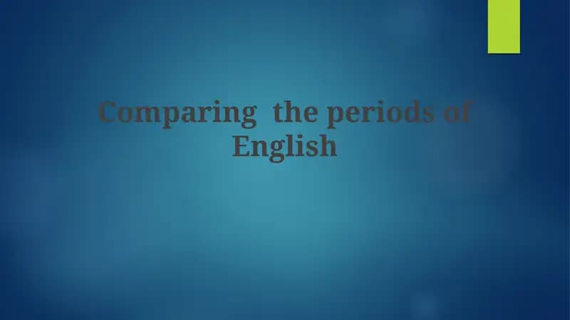 Evolution of English Periods