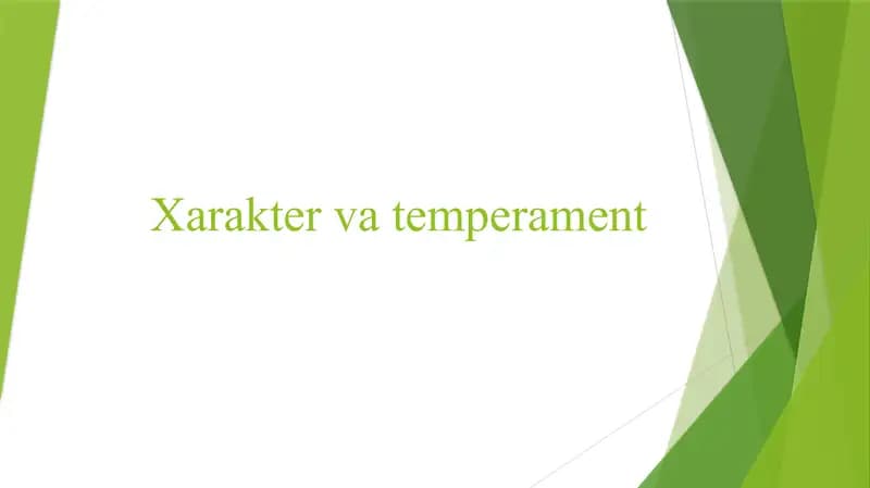 Xarakter va temperament