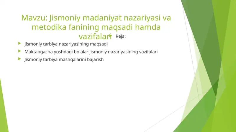 Jismoniy madaniyat nazariyasi va metodika