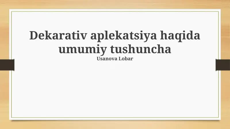 Dekorativ Applikatsiya