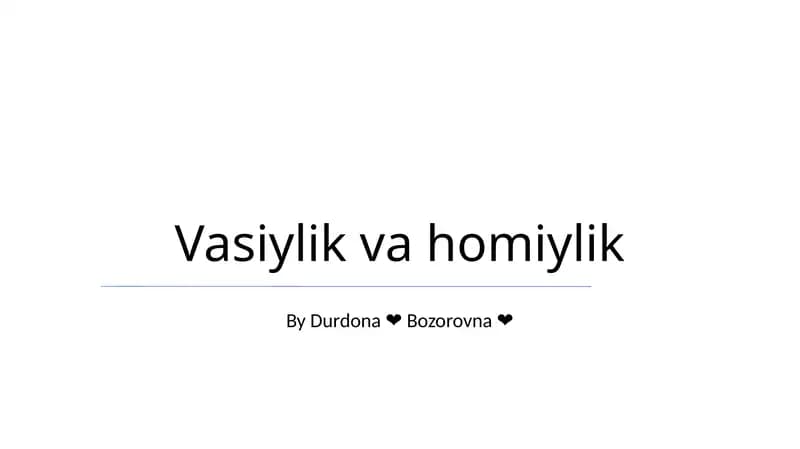 Vasiylik va homiylik
