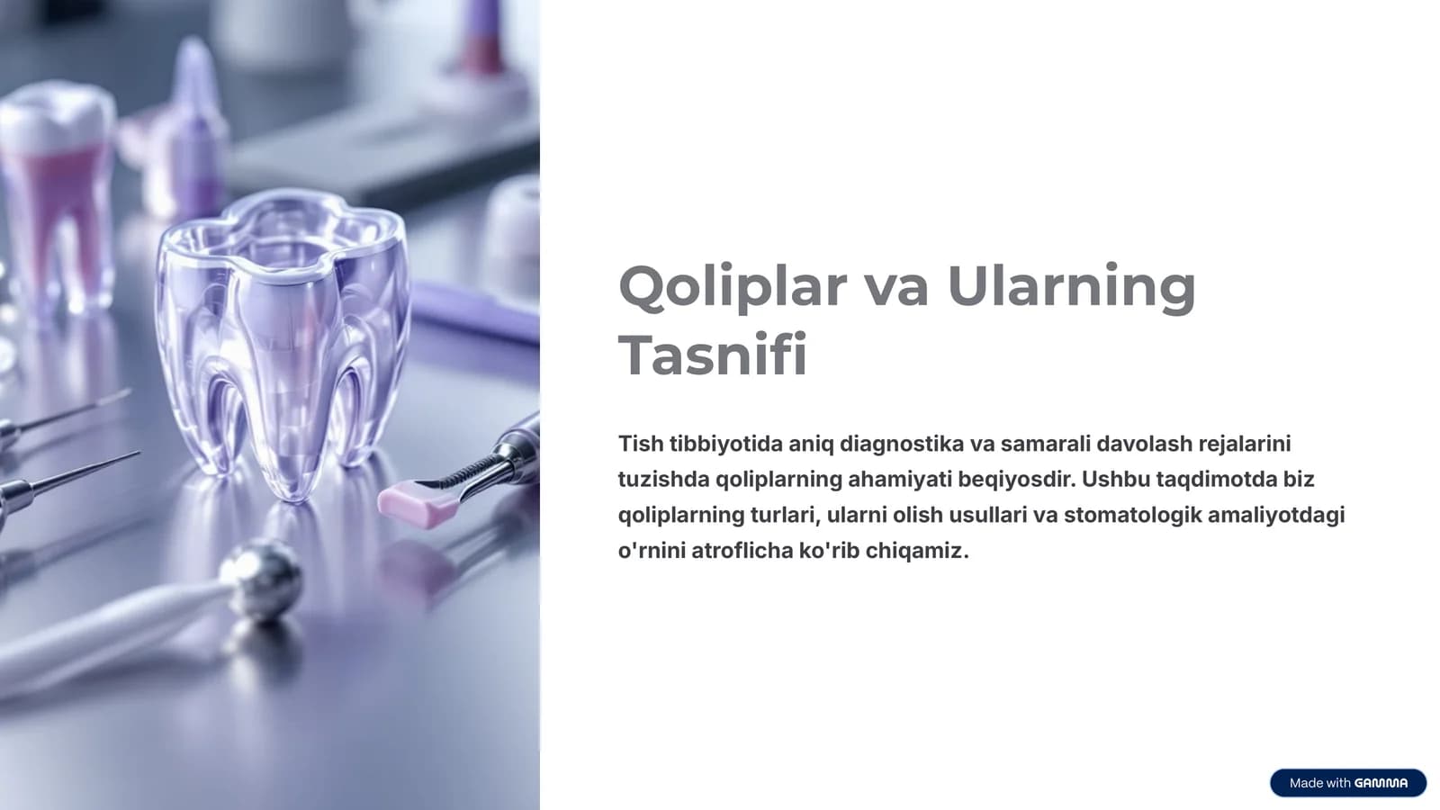 Qoliplar va Ularning Tasnifi