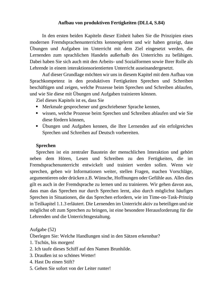 Produktive Fertigkeiten