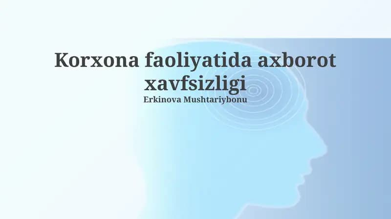 Korxona operatsiyalarida axborot xavfsizligi