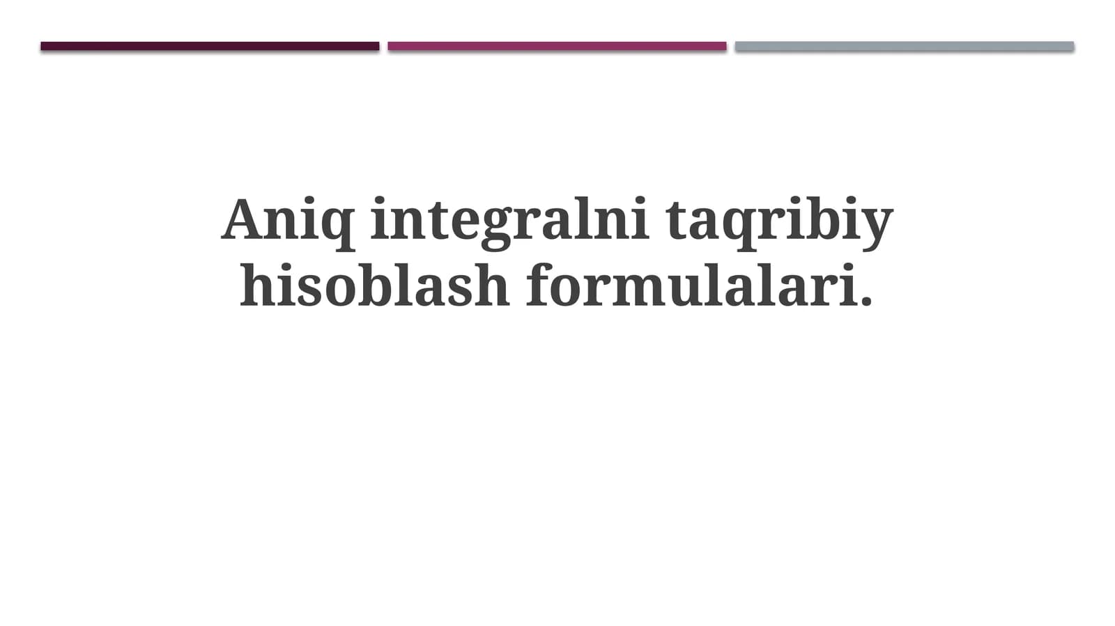 Trapesiya va Simpson formulalari