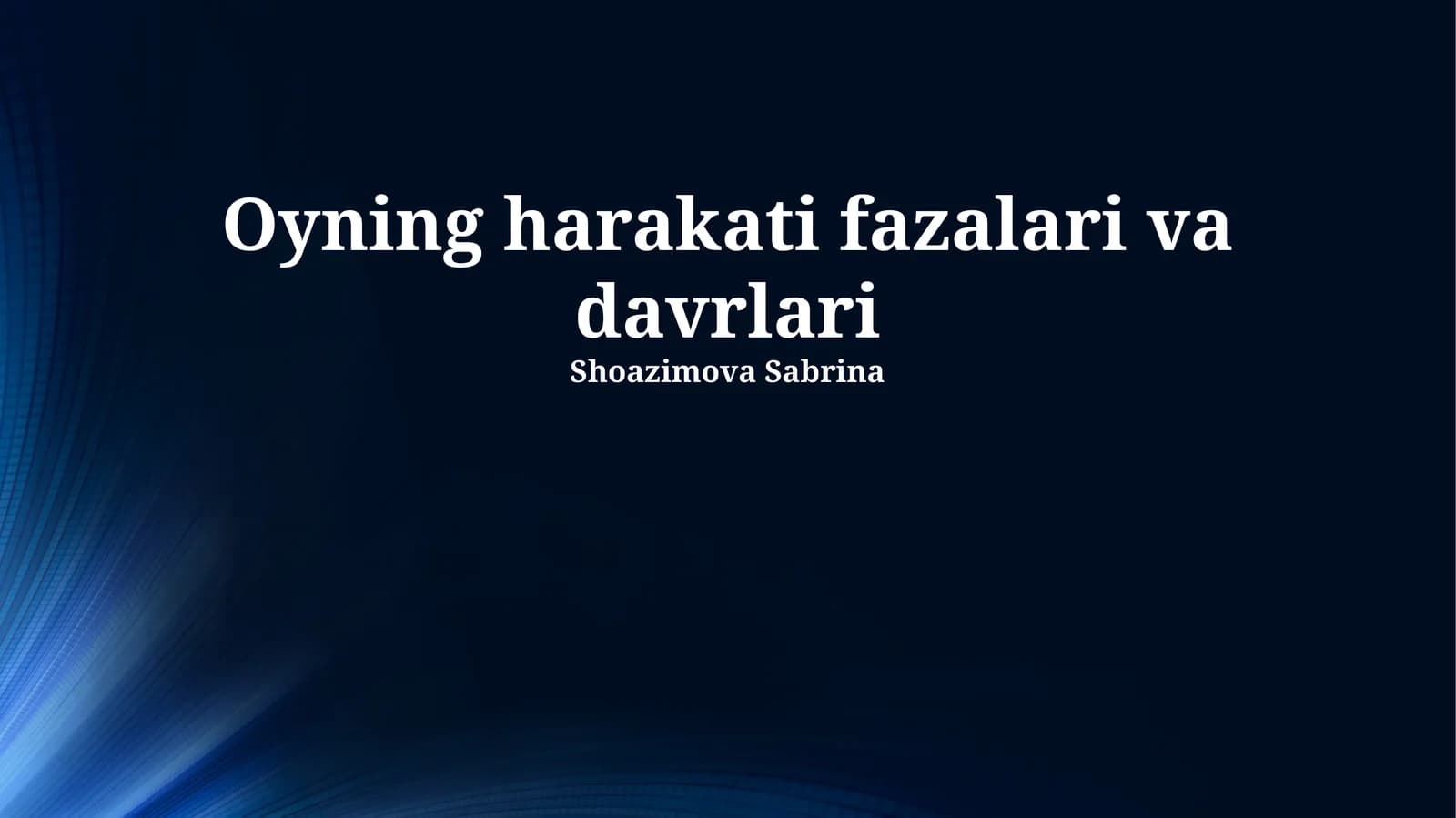 Harakatning turlari va davrlari