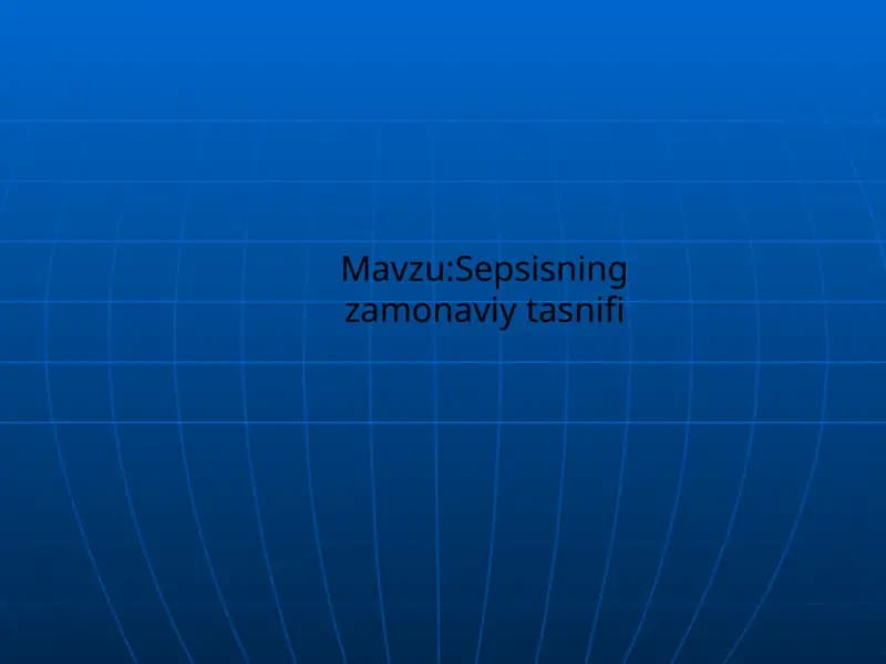Sepsisning zamonaviy tasnifi