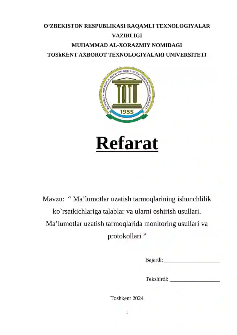 Ma’lumotlar uzatish tarmoqlari