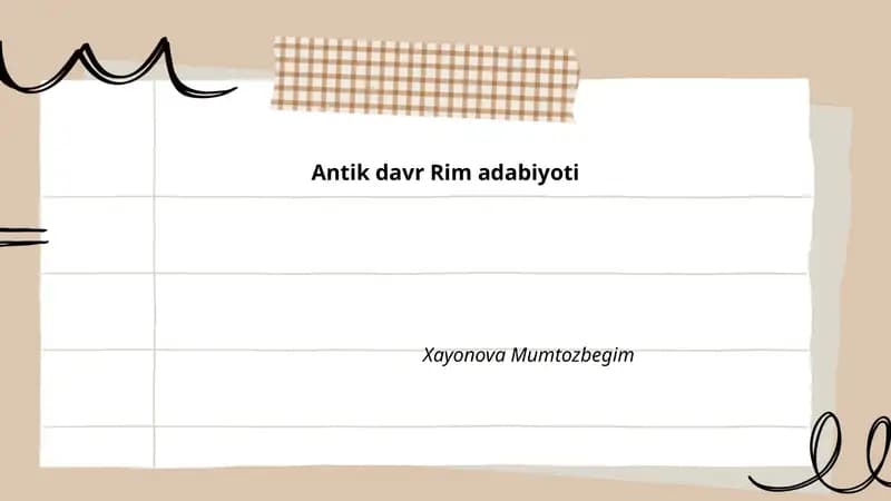 Antik davr Rim adabiyoti