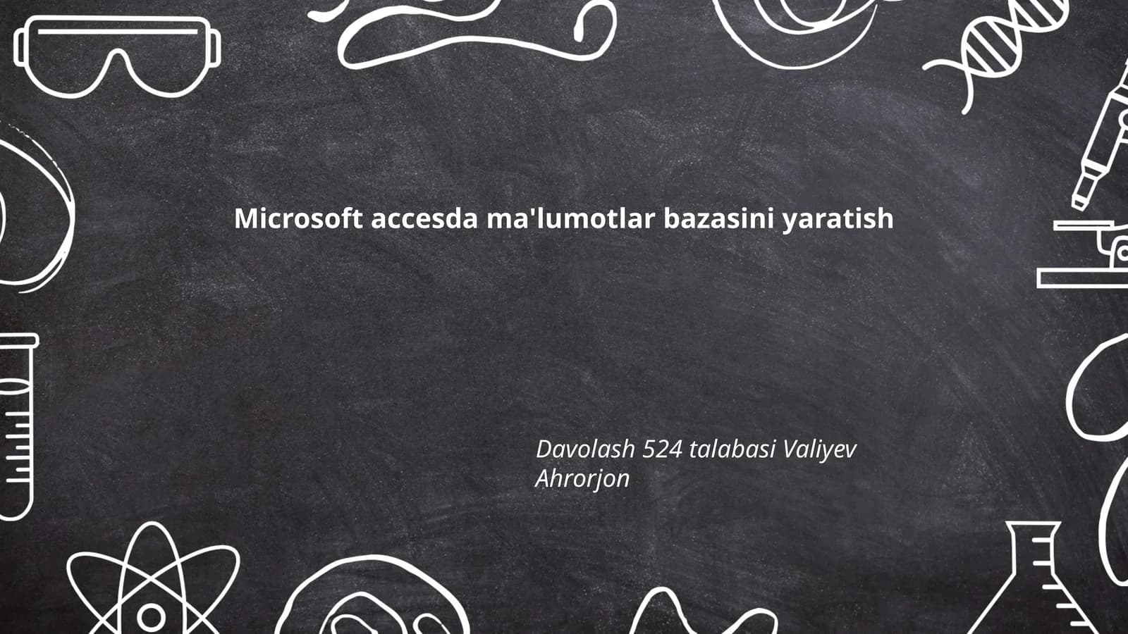 Microsoft Access ma'lumotlar bazasini yaratish