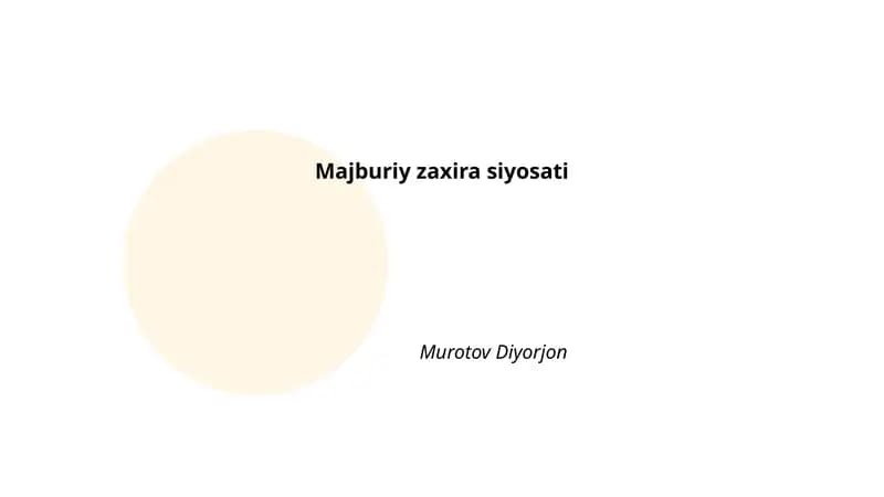 Majburiy zaxira siyosati