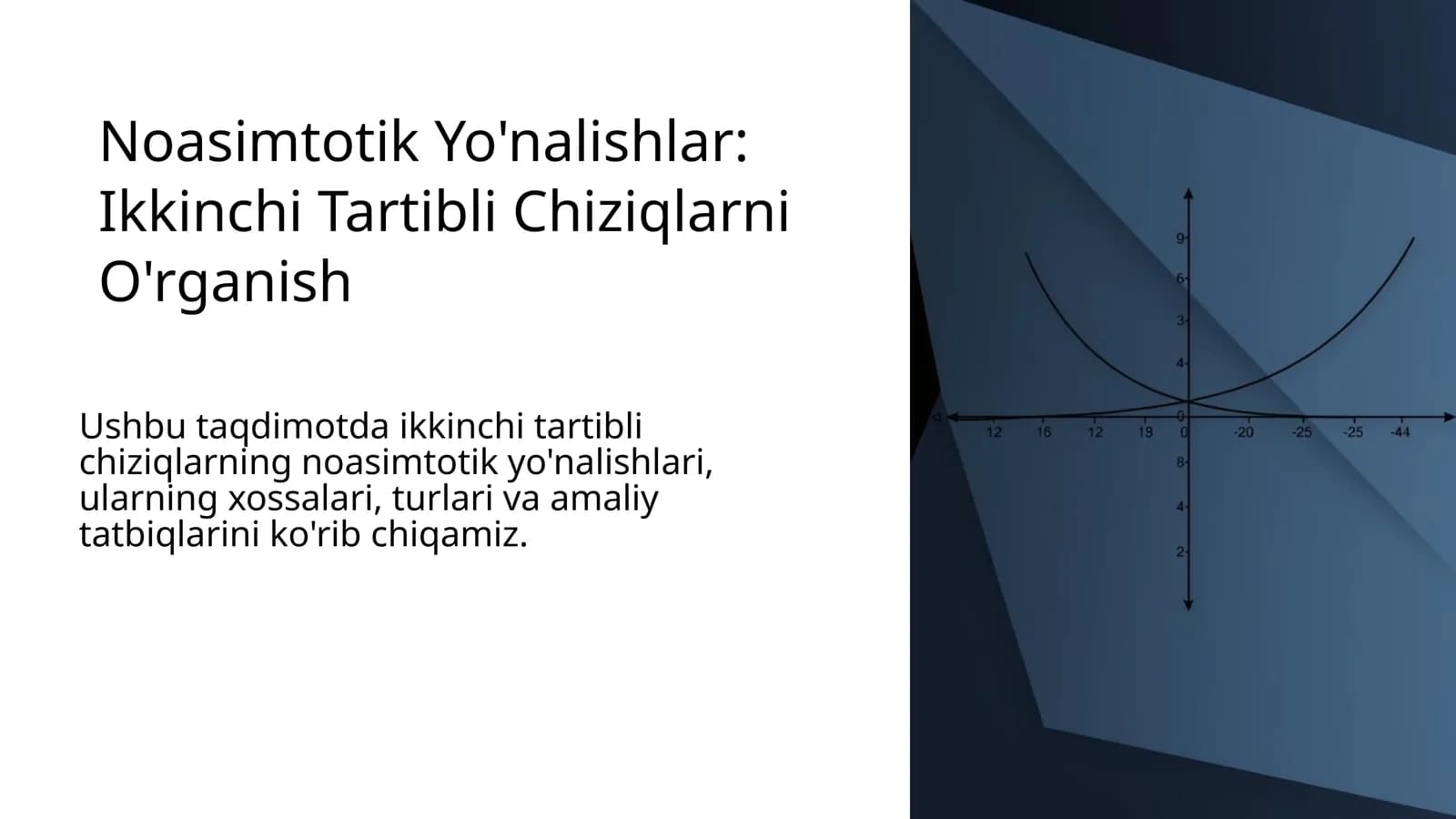 Noasimtotik Yo'nalishlar: Ikkinchi Tartibli Chiziqlarni O'rganish