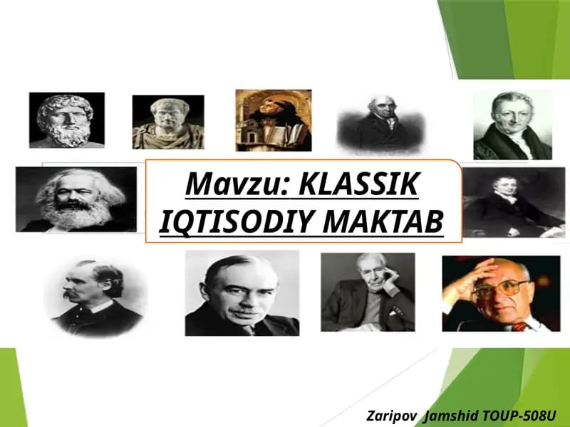 KLASSIK IQTISODIY MAKTAB