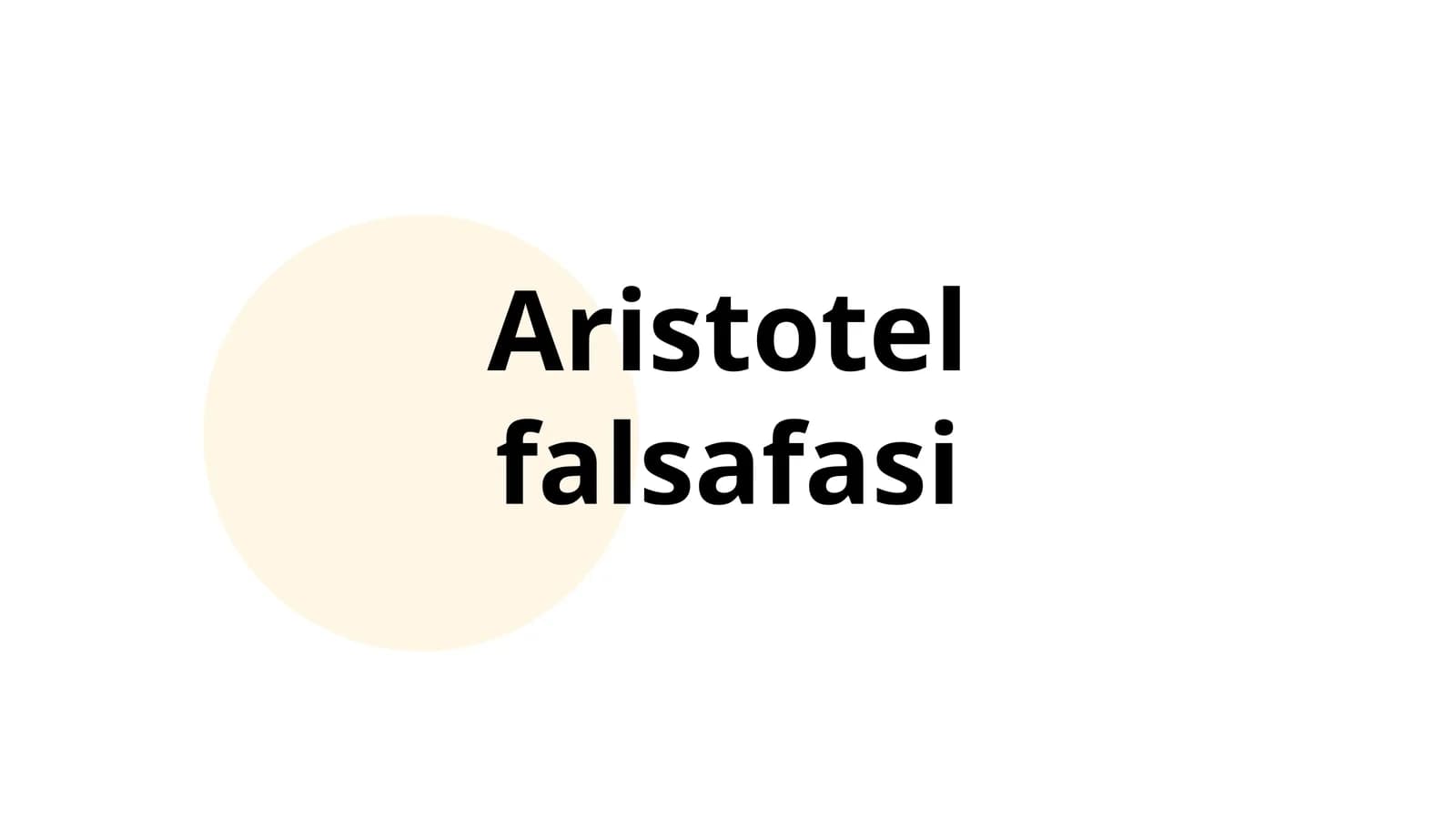 Aristotel falsafasi