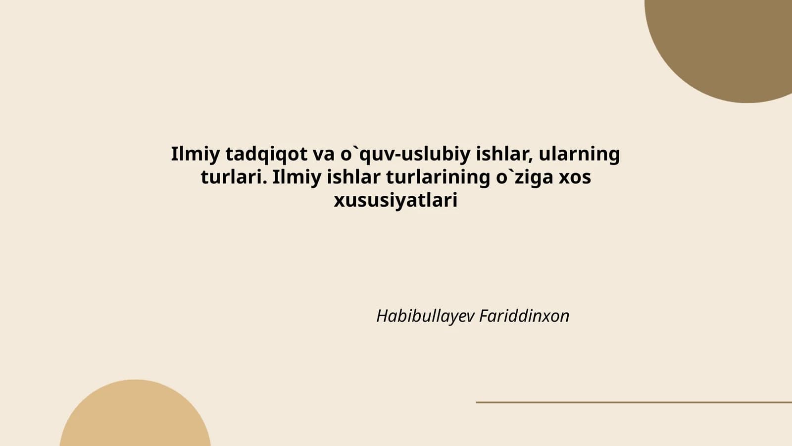 Ilmiy tadqiqot va o`quv-uslubiy ishlar, ularning turlari. Ilmiy ishlar turlarining o`ziga хos хususiyatlari